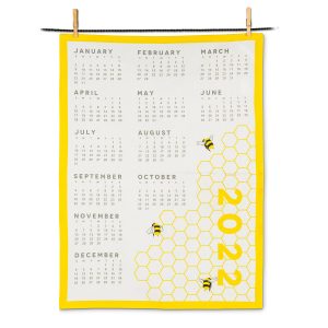 honeycomb calendar tea towel